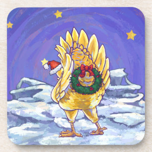 Chicken Christmas Coaster