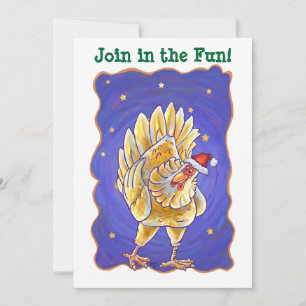 Chicken Christmas Invitation