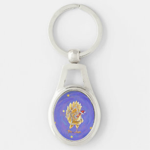 Chicken Christmas Key Ring