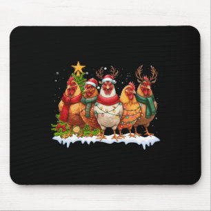 Chicken Christmas Lights Farm Animal Cute Xmas Men Mouse Pad