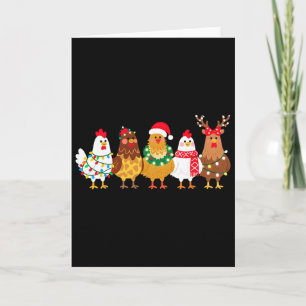 Chicken Christmas Lights Farm-girl Animal Lover Ro Card