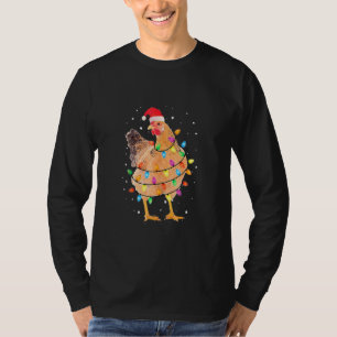 Chicken Christmas Lights Funny Chicken Lover Ugly T-Shirt