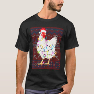 Chicken Christmas Lights Ugly Sweater Chicken Love