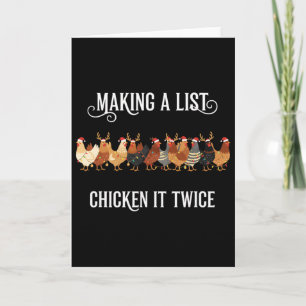 Chicken Christmas, Making A List, Chicken It Twice Card