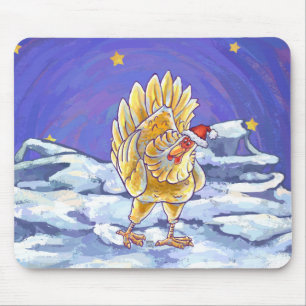 Chicken Christmas Mouse Pad