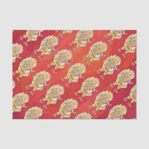 Chicken Christmas On Red Tissue Paper