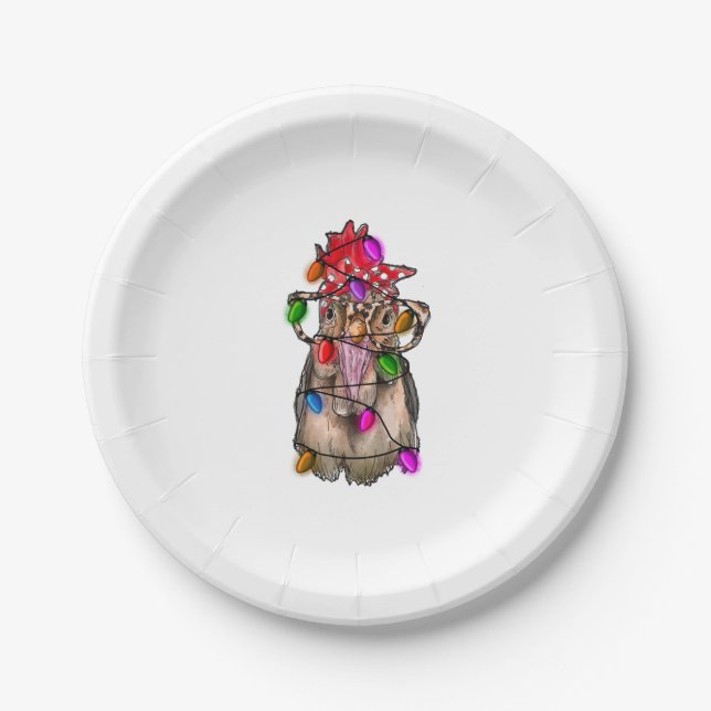 Chicken Christmas  Paper Plate (Front)
