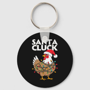 Chicken Christmas Santa Funny Holiday Men Women Ki Key Ring