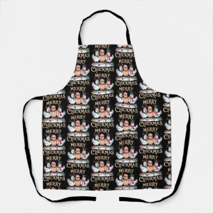 Chicken Christmas Santa Hat Merry Chickmas Farm Apron