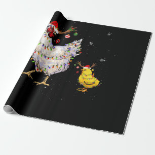 Chicken Christmas Tee Reindeer Christmas Lights Wrapping Paper
