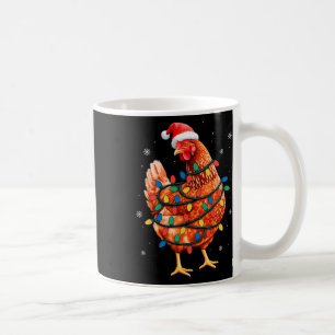 Chicken Christmas Tree Lights Farm Animal Santa Xm Coffee Mug