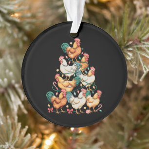 Chicken Christmas Tree Lights Xmas Holiday Season Ornament