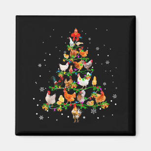 Chicken Christmas Tree Ornament Decor Xmas  Magnet