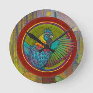 Chicken circle design round clock