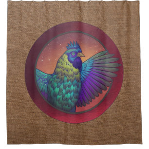 Chicken circle design shower curtain