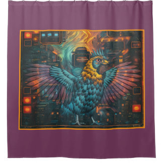 Chicken circle design shower curtain
