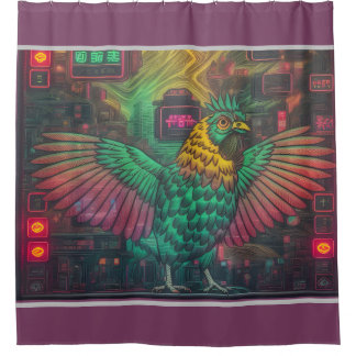 Chicken circle design shower curtain
