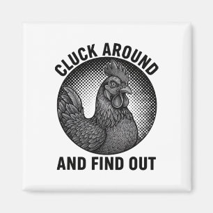 Chicken, Cluck Around Rooster Attitude Magnet