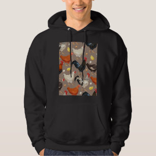 chicken colorfull pattern Active Hoodie