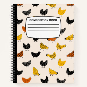 Chicken composition Notebook spiral wide ruled