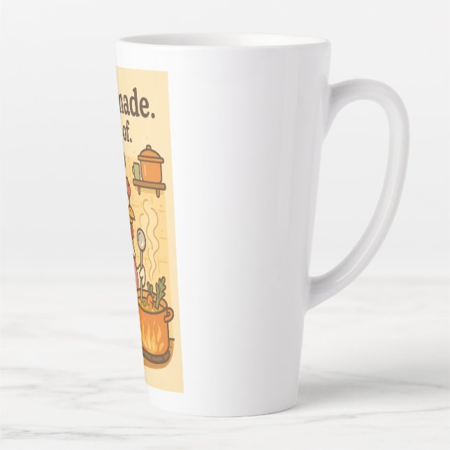 Chicken Cooking Soup - Funny Kitchen Hen Design  Latte Mug (Right)