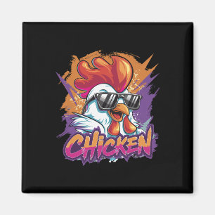 Chicken Cool Funny Hipster Sungles Rooster Magnet