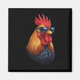 Chicken Coop Boss Rooster With Shades  Magnet