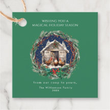 Chicken Coop Christmas Evergreen Wreath Holly Yule