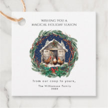 Chicken Coop Christmas Evergreen Wreath Holly Yule