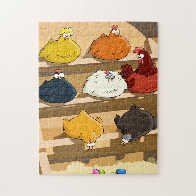 Chicken Coop Easter Eggs Jigsaw Puzzle (Vertical)
