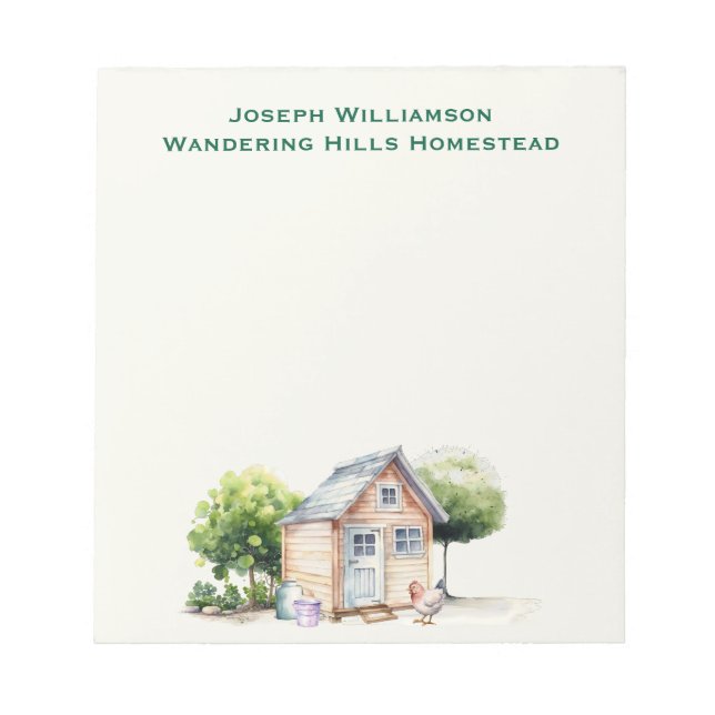 Chicken Coop Personalised Notepad (Front)