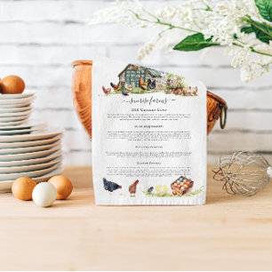 Chicken Coop Rustic Farm Monogram Tea Towel