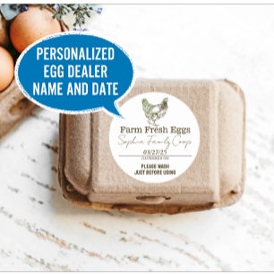Chicken Coop Vintage Personalised Egg Dealer Name Classic Round Sticker