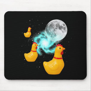 Chicken Cosmic Chickens Moon Patrol Mouse Pad