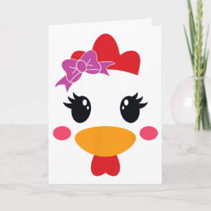 Chicken Costume Halloween Chicken Face Rooster Fun Card