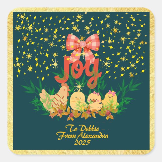Chicken country Christmas sticker (Front)