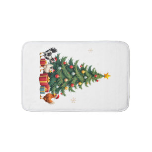 Chicken Cow Goat Horse Farm Animal Farmer Christma Bath Mat