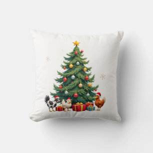Chicken Cow Goat Horse Farm Animal Farmer Christma Cushion