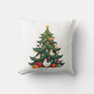 Chicken Cow Goat Horse Farm Animal Farmer Christma Cushion