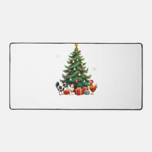 Chicken Cow Goat Horse Farm Animal Farmer Christma Desk Mat