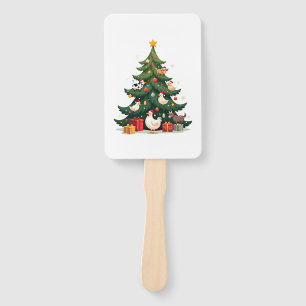 Chicken Cow Goat Horse Farm Animal Farmer Christma Hand Fan