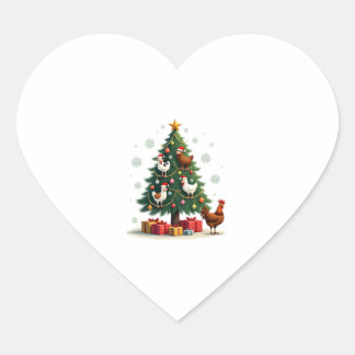 Chicken Cow Goat Horse Farm Animal Farmer Christma Heart Sticker