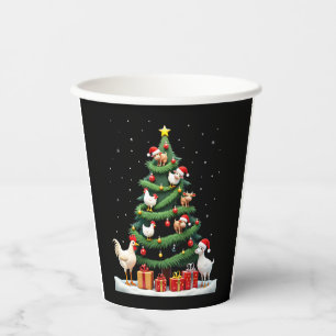 Chicken Cow Goat Horse Farm Animal Farmer Christma Paper Cups