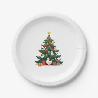 Chicken Cow Goat Horse Farm Animal Farmer Christma Paper Plate