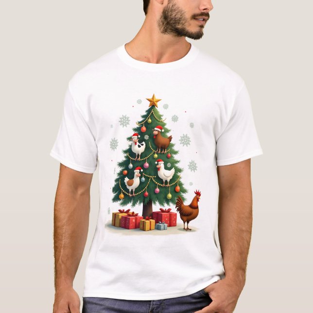 Chicken Cow Goat Horse Farm Animal Farmer Christma T-Shirt (Front)