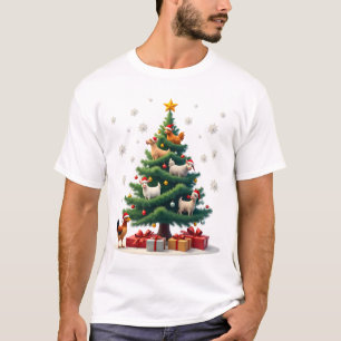 Chicken Cow Goat Horse Farm Animal Farmer Christma T-Shirt