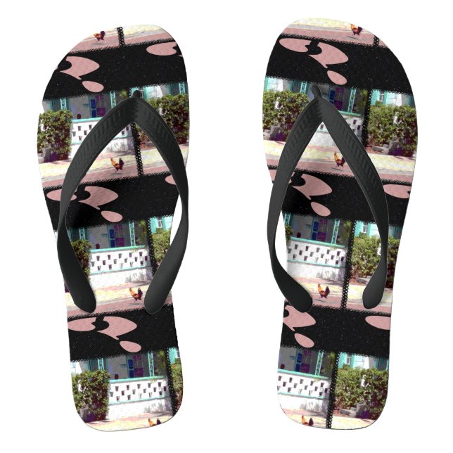 Chicken crosses road...WHY? Thongs (Footbed)