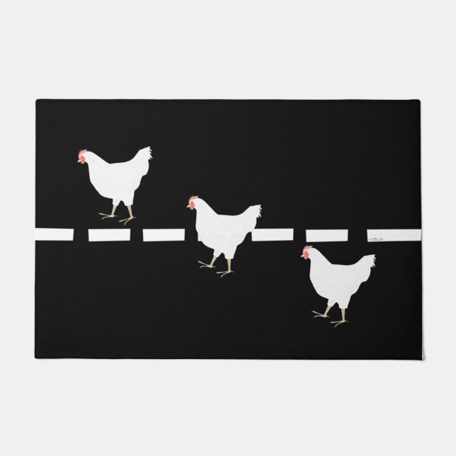 Chicken Crossing Doormat (Front)