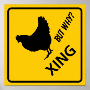 Chicken Crossing Highway Sign