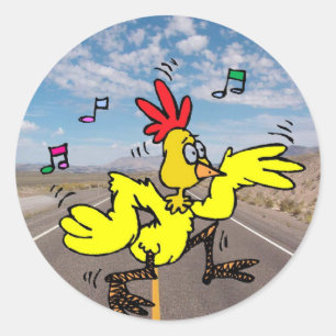 Chicken Crossing The Road Classic Round Sticker